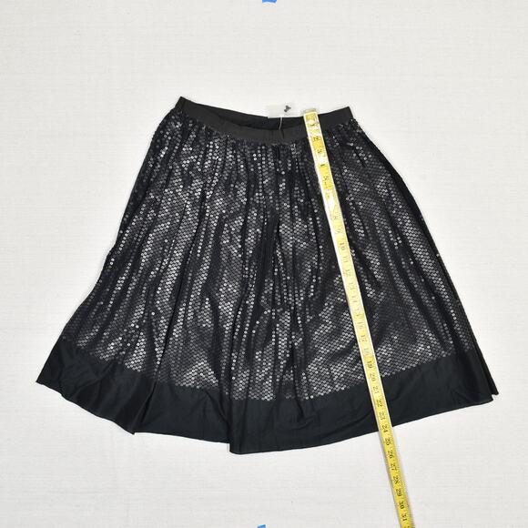 NEW Talbots Women A Line Skirt Sequin Zip Cotton Black Size 6 - Picture 5 of 8
